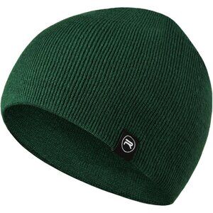 Unisex Green 100% Acrylic Ribbed Soft Knit Warm and Durable Winter Beanie Cap